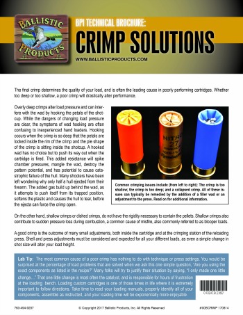 Front page of the Crimp Solutions brochure.