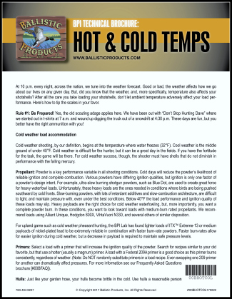 Front page of the Hot & Cold Weather brochure.