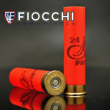 Close-up of two Fiocchi 24 gauge hulls.