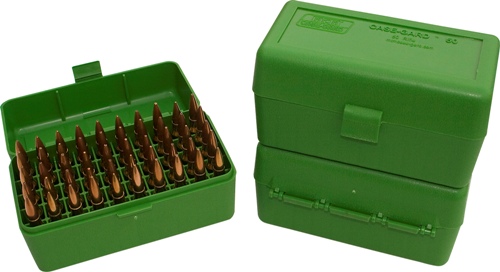 Close-up of a 50-round box.