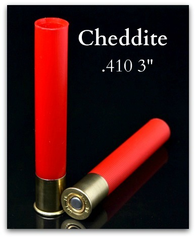 Close-up of two Cheddite 410 hulls.