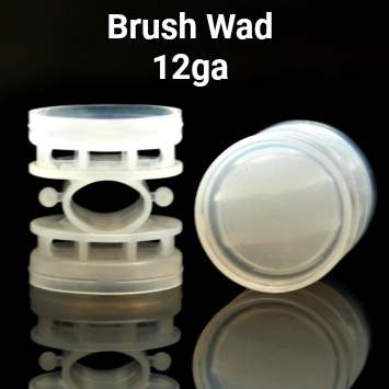 Close-up of two 12 gauge brush wads.
