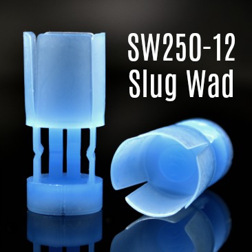 Close-up of two Claybuster 12 Gauge Slug Wads.