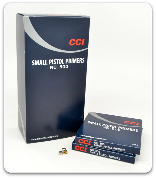 Close-up of box of CCI primers.