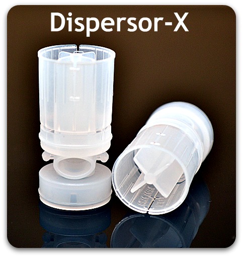 Close-up of two Dispersor-X 12 gauge wads.