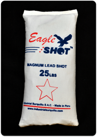 Close-up of a bag of Eagle Shot.
