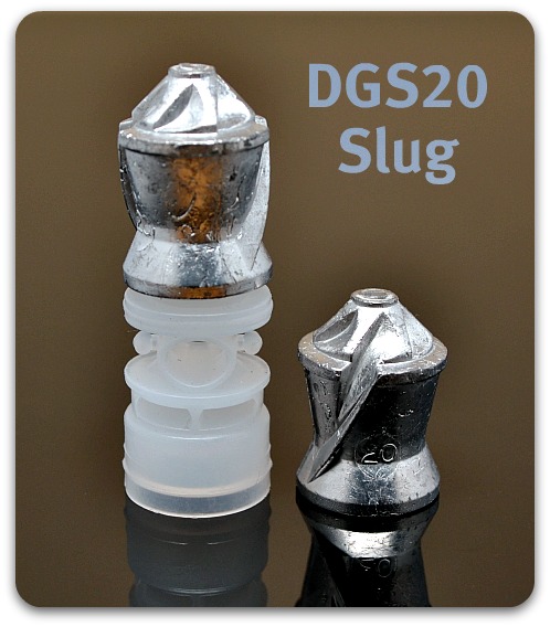 Close-up of 20 gauge Dangerous Game slugs.
